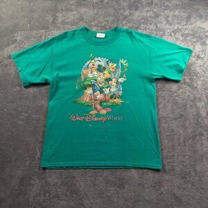 Walt Disney Adult Men's Green Teal XL Cartoon Characters Short Sleeve